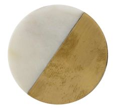 White and Golden Round Stone Dresser Knobs